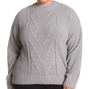 Blu Pepper Cable Knit Sweater (Plus Size)